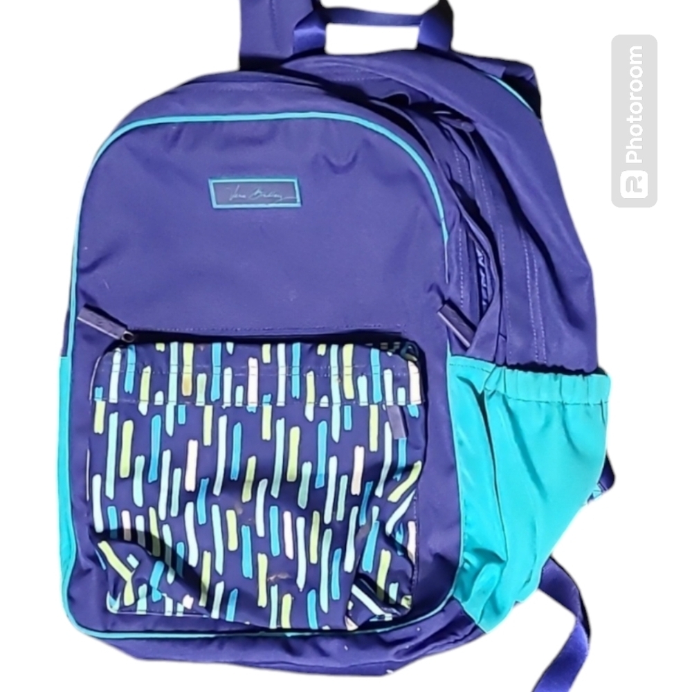 Vera bradley lighten Up Colorblock large nylon backpack multi violet EUC‎